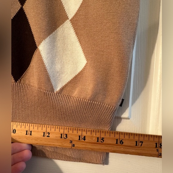 POLO JEANS CO. Vntg Y2K XL (see measurements) Short Sleeve V Neck Argyle Sweater - Picture 9 of 9